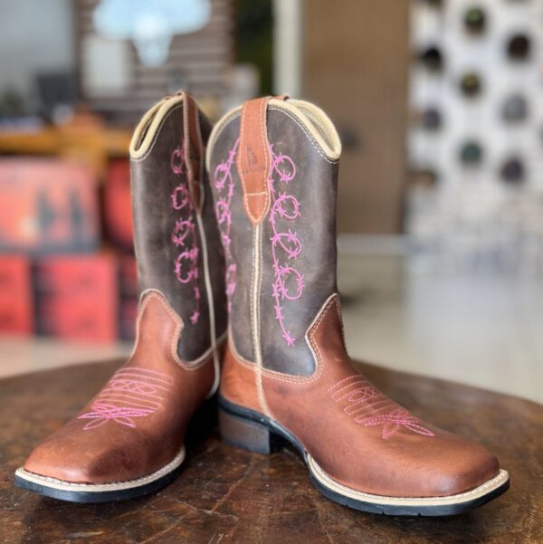 BOTA TEXANA FEMININA ARAME FARPADO ROSA - Image 2