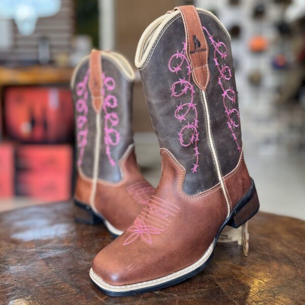 BOTA TEXANA FEMININA ARAME FARPADO ROSA