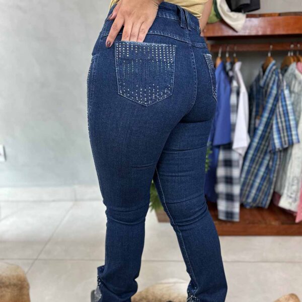 CALCA FEMININA BOOT CUT C/ TERMOCOLANTE BRILHO AZUL - Image 2