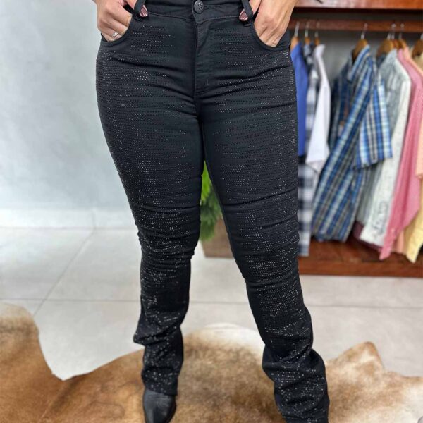 CALCA FEMININA BOOT CUT PRETO C/ TERMOCOLANTE PRETO