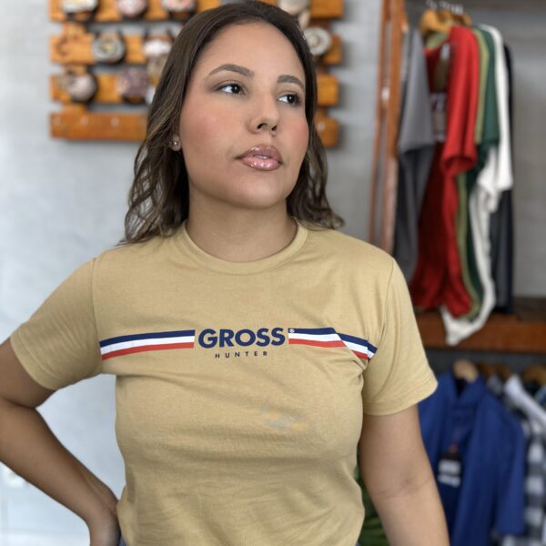 CAMISETA REGULAR GROSS ESTAMPADA FEMININO - T524036 - PALHA - M