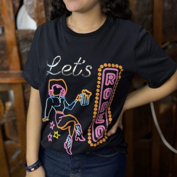 CAMISETA TEE HOUSTON TURKESE PRETA COM NEON - Image 2
