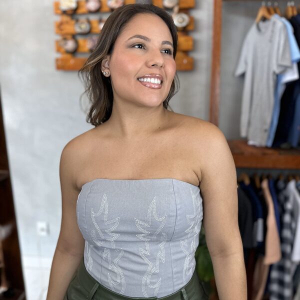 CORSELET LAINEY CINZA TURKESE