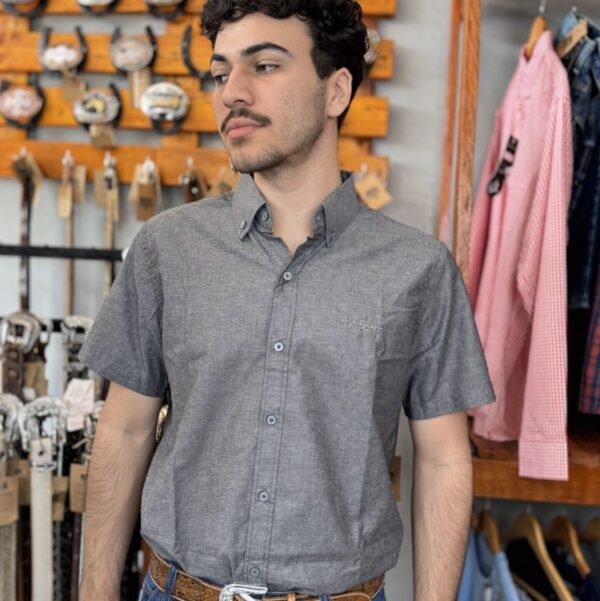 CAMISA MASCULINA MC TEXAS FARM CINZA CHUMBO