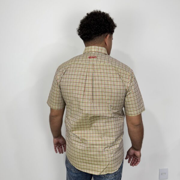 CAMISA MASC MANGA CURTA CUSTOM FIT XADREZ AMARELO VERMELHO - Image 2