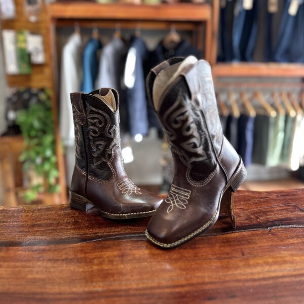 BOTA TEXANA CANO ALTO LISO INFANTIL B QUADRADO