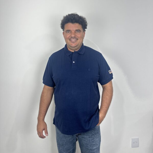 POLO WEAR BORDADA MASCULINO - P424017 - AZUL MARINHO - GG