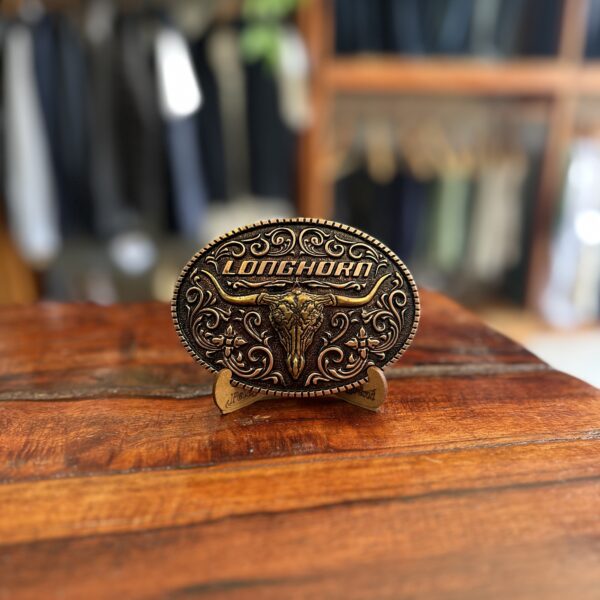 FIVELA BRONZE COM DOURADO BOI CHIFRE LONGHORN MASTER