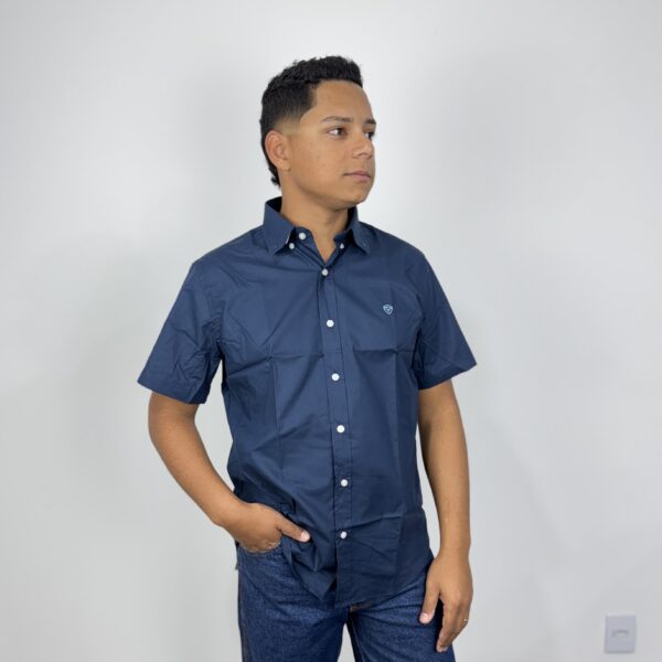 CAMISA MC KING FARM LISA AZUL MARINHO SLIM