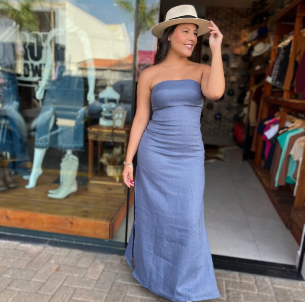 VESTIDO LONGO LINHO TOMARA QUE CAIA