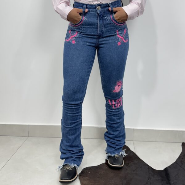 CALCA  FEMININA BOOT CUT BORDADA  FLECHA