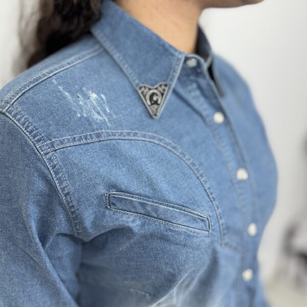 CAMISA FEMININA JEANS ZENZ COM PONTEIRA EXPLORE - Image 2