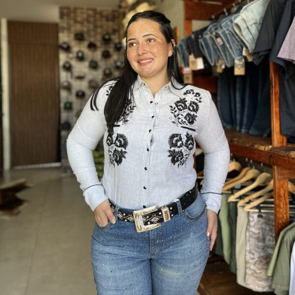 CAMISA FEMININA BORDADA BOHO ZENZ