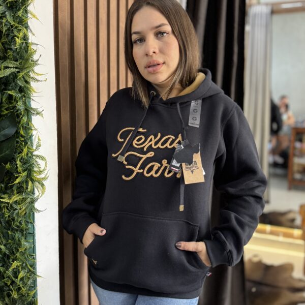 MOLETOM TEXAS FARM DESTINATION - PRETO