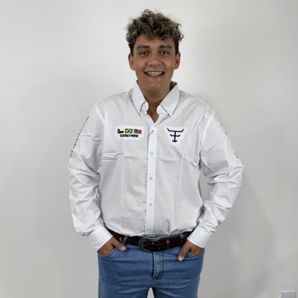 CAMISA COMPETICAO MANGA LONGA - BRANCO - TEXAS FARM