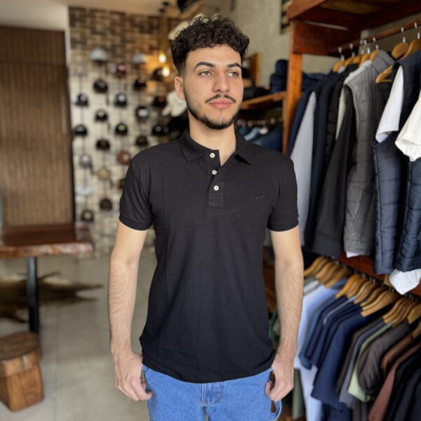CAMISA POLO MASC MOIADEIROS PRETO
