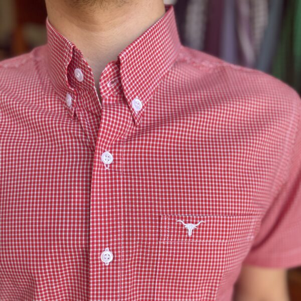 CAMISA MC MICRO XADREZ VERMELHO E BRANCO PELLICULLA - Image 2
