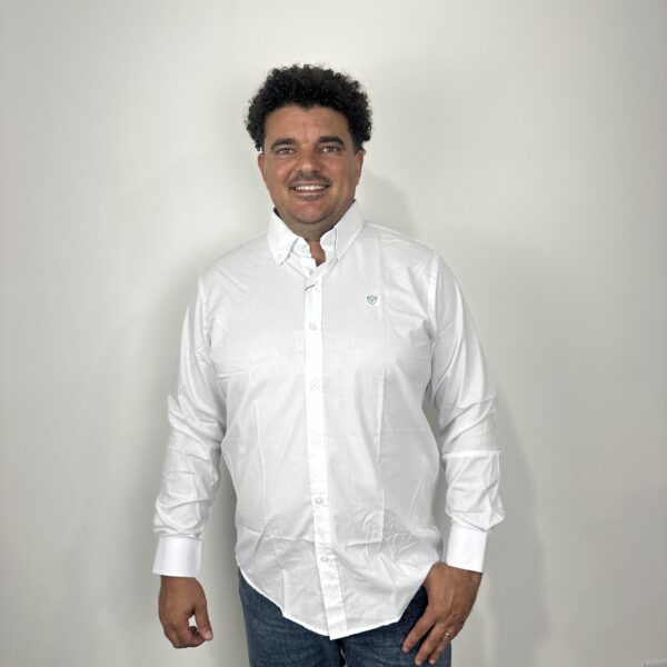 CAMISA MANGA LONGA LISA BRANCO SLIM KING FARM